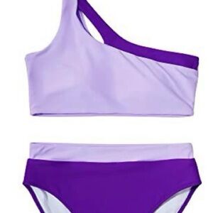 Purple One-Shoulder Bikini Set